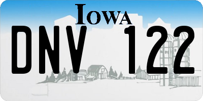 IA license plate DNV122