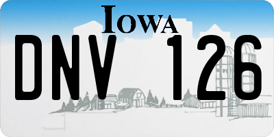 IA license plate DNV126