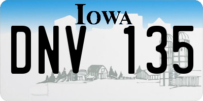 IA license plate DNV135