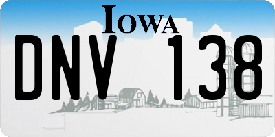 IA license plate DNV138