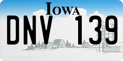 IA license plate DNV139