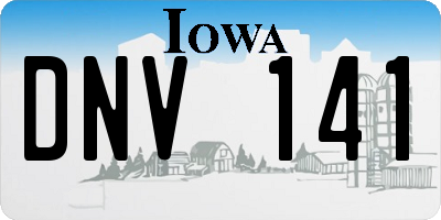 IA license plate DNV141