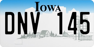 IA license plate DNV145