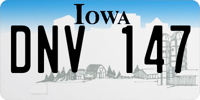 IA license plate DNV147