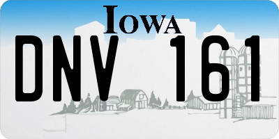 IA license plate DNV161