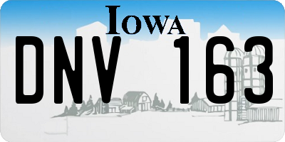 IA license plate DNV163