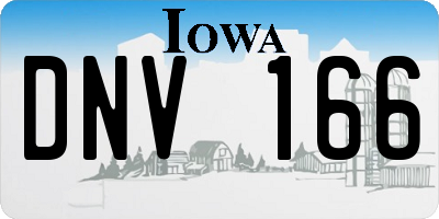 IA license plate DNV166