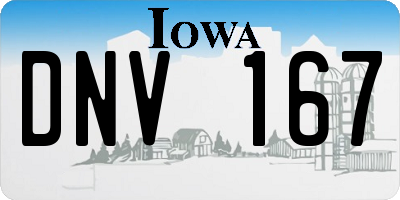 IA license plate DNV167