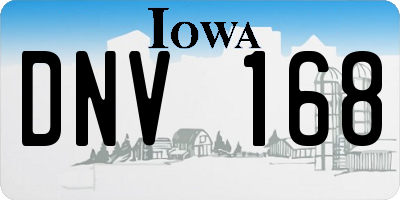 IA license plate DNV168