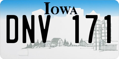 IA license plate DNV171