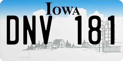 IA license plate DNV181
