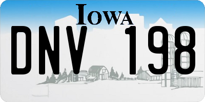 IA license plate DNV198