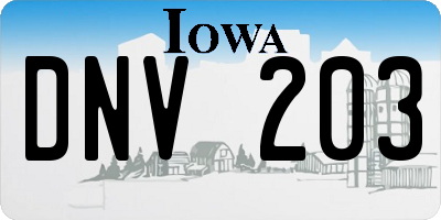 IA license plate DNV203