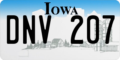 IA license plate DNV207
