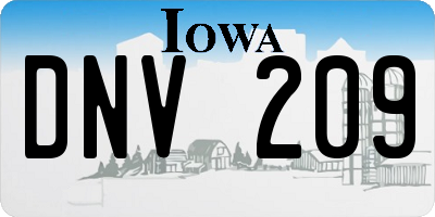 IA license plate DNV209