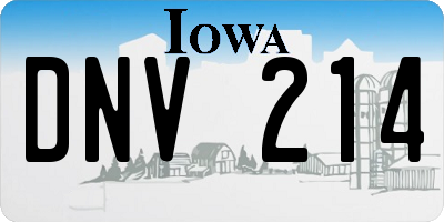 IA license plate DNV214