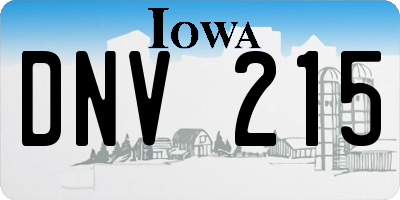 IA license plate DNV215