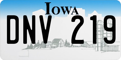 IA license plate DNV219