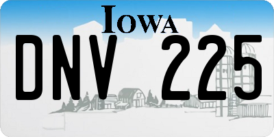 IA license plate DNV225