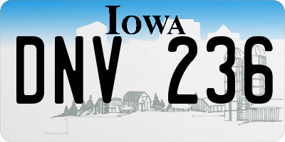 IA license plate DNV236