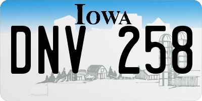 IA license plate DNV258