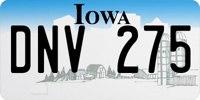 IA license plate DNV275