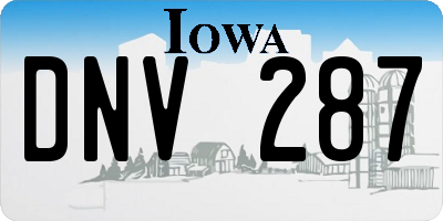 IA license plate DNV287