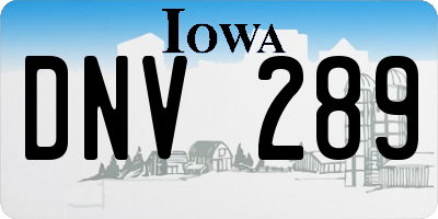 IA license plate DNV289