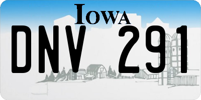 IA license plate DNV291