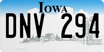 IA license plate DNV294