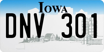 IA license plate DNV301