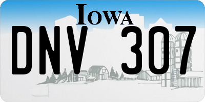 IA license plate DNV307