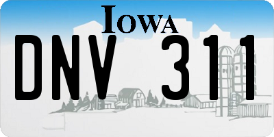 IA license plate DNV311