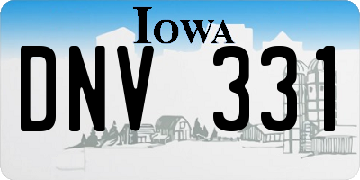 IA license plate DNV331