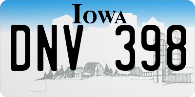 IA license plate DNV398