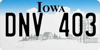 IA license plate DNV403