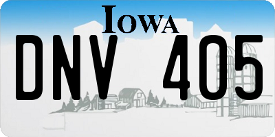 IA license plate DNV405
