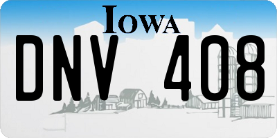 IA license plate DNV408