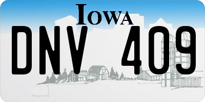 IA license plate DNV409