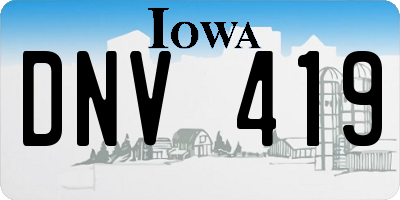 IA license plate DNV419
