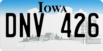IA license plate DNV426