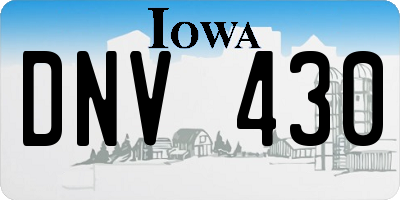 IA license plate DNV430