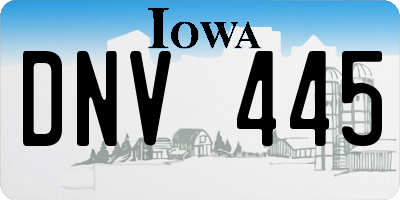 IA license plate DNV445