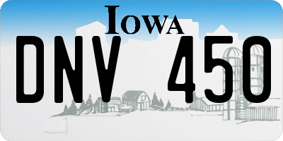 IA license plate DNV450