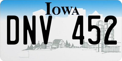 IA license plate DNV452