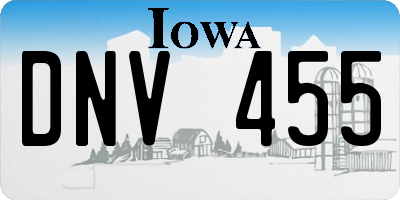 IA license plate DNV455