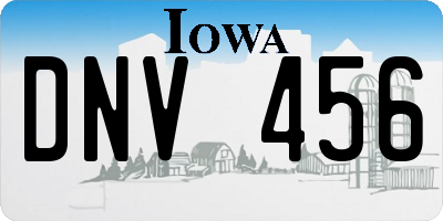 IA license plate DNV456