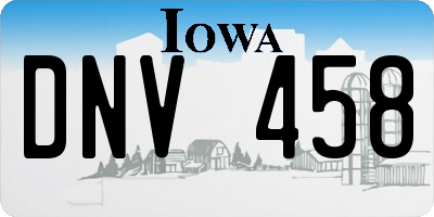IA license plate DNV458