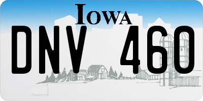 IA license plate DNV460