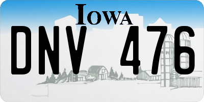 IA license plate DNV476